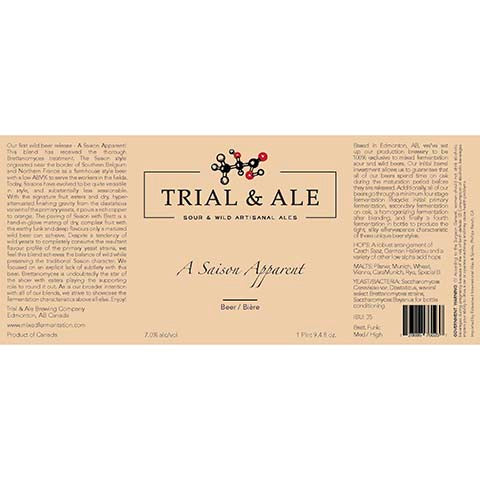 Trial & Ale A Saison Apparent