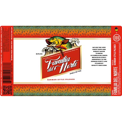 Tripping Animals Familia Del Norte Pilsner