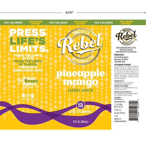 Twelve5's Pineapple Mango Hard Juice