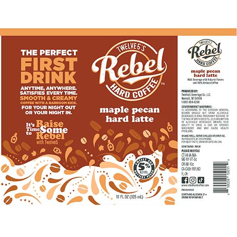 Twelve5's Rebel Maple Pecan Hard Latte