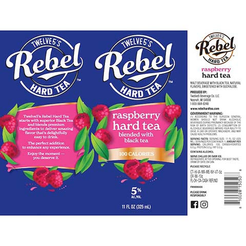 Twelve5's Rebel Raspberry Hard Tea