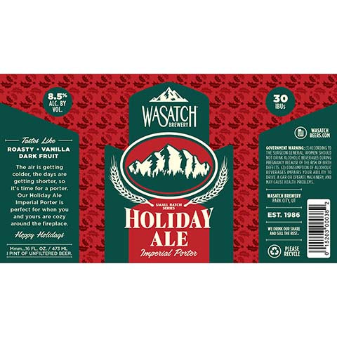 Wasatch Holiday Ale Imperial Porter