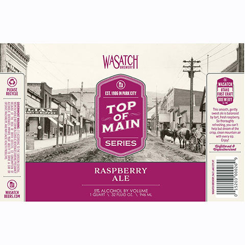 Wasatch Top Of Main Series Raspberry Ale
