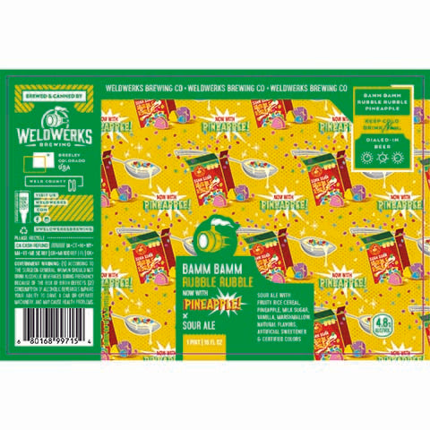 Weldwerks Bamm Bamm Rubble Rubble Now with Pineapple Sour Ale