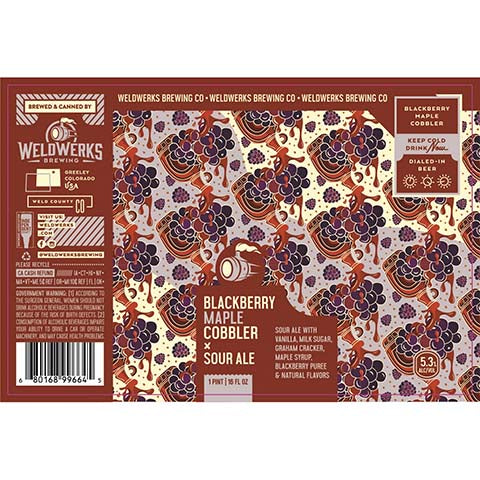 Weldwerks Blackberry Maple Cobbler Sour Ale – CraftShack - Buy
