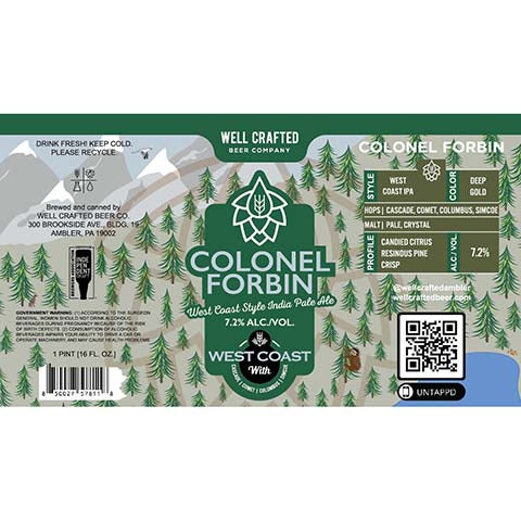 Well Crafted Colonel Forbin West Coast IPA