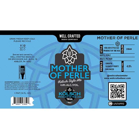 Well Crafted Mother Of Perle Kolsch Ale
