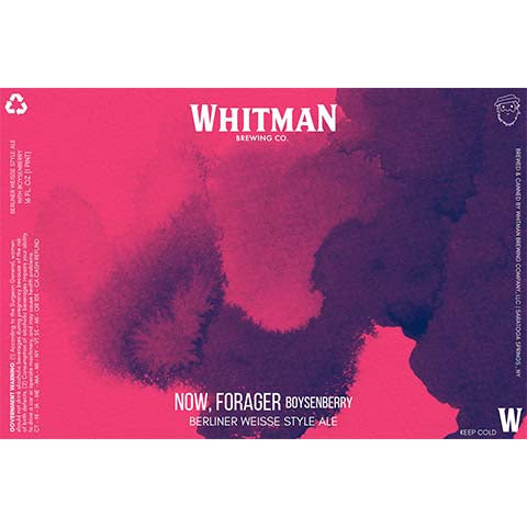 Whitman Now, Forager Boysenberry Berliner Weisse Ale
