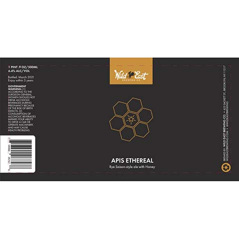Wild East Apis Ethereal Rye Saison Ale