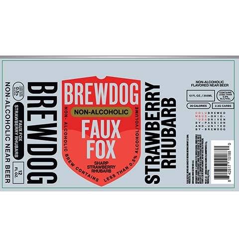 BrewDog Faux Fox Sharp Strawberry Rhubarb (Non-Alcoholic