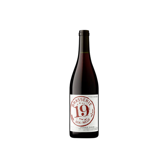 A bottle of 2014 Brasserie 19 Dix-Neuf Pinot Noir