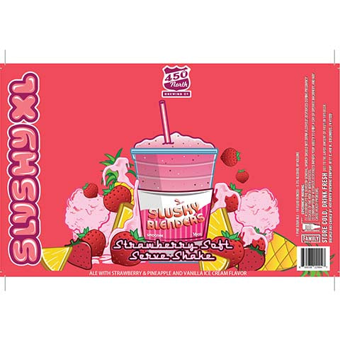 450 North Slushy XL Slushy Blenders Strawberry Soft Serve Shake Sour