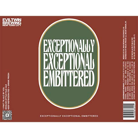 Evil Twin Exceptionally Exceptional Embittered Pale Ale