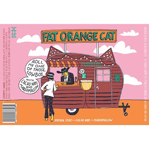 Fat Orange Cat Roll Me One of Those, Cowboy, With Cacao Nibs and Marshmallow Imperial Stout