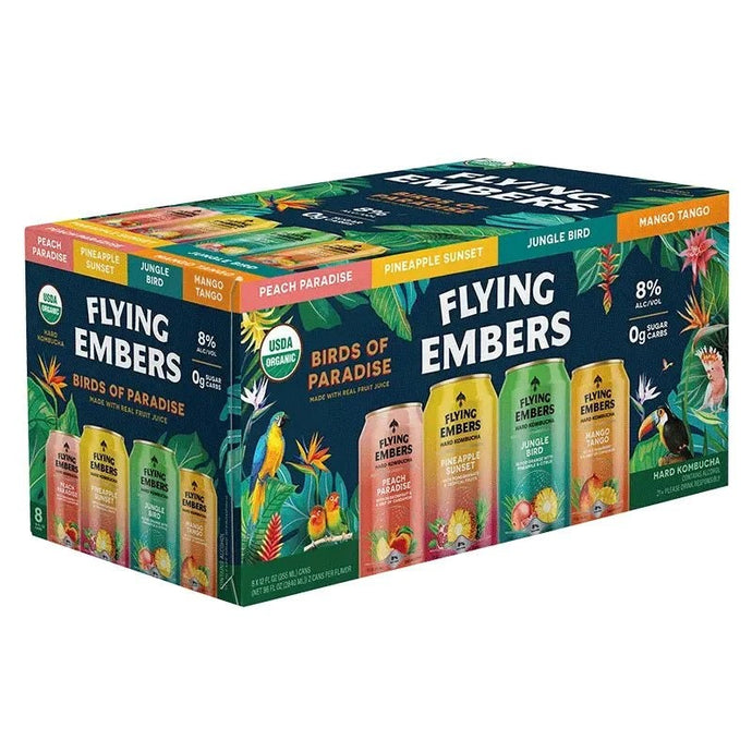 Flying Embers 'Birds of Paradise' Hard Kombucha Variety 8-Pack