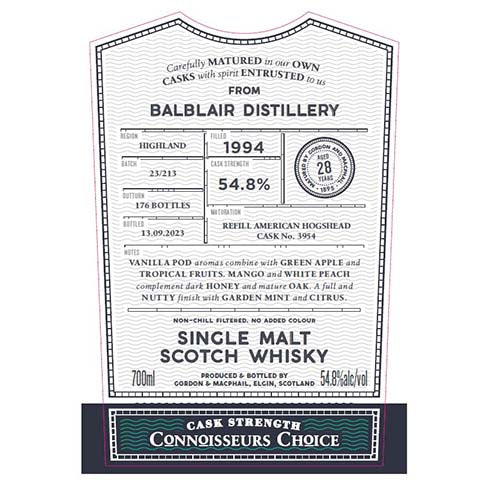 Gordon & Macphail Balblair Distillery Single Malt Scotch Whisky