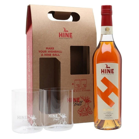 H by Hine V.S.O.P. Cognac with 2 Hine Ball Glasses