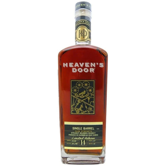 Heaven's Door Single Barrel Cask Strength Caribbean Rum Casks Finish Straight Bourbon Whiskey
