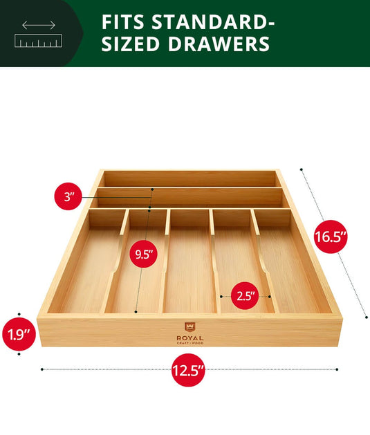 Silverware tray 7 Slots by Royal Craft Wood