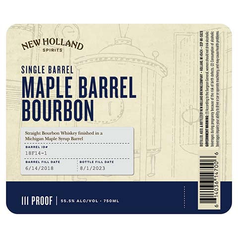 New Holland Maple Barrel Bourbon Whiskey