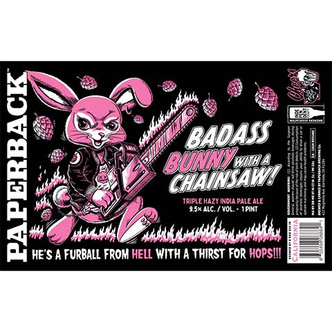 Paperback Badass Bunny With A Chainsaw Triple Hazy IPA