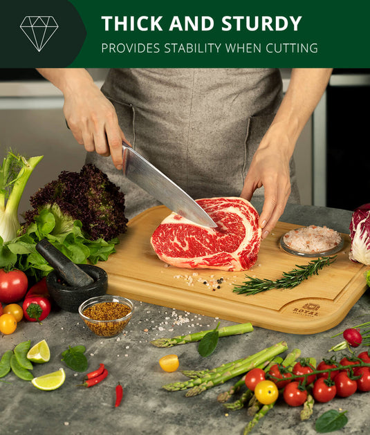 Durable Cutting Board 18x12" Rounded by Royal Craft Wood CraftShack