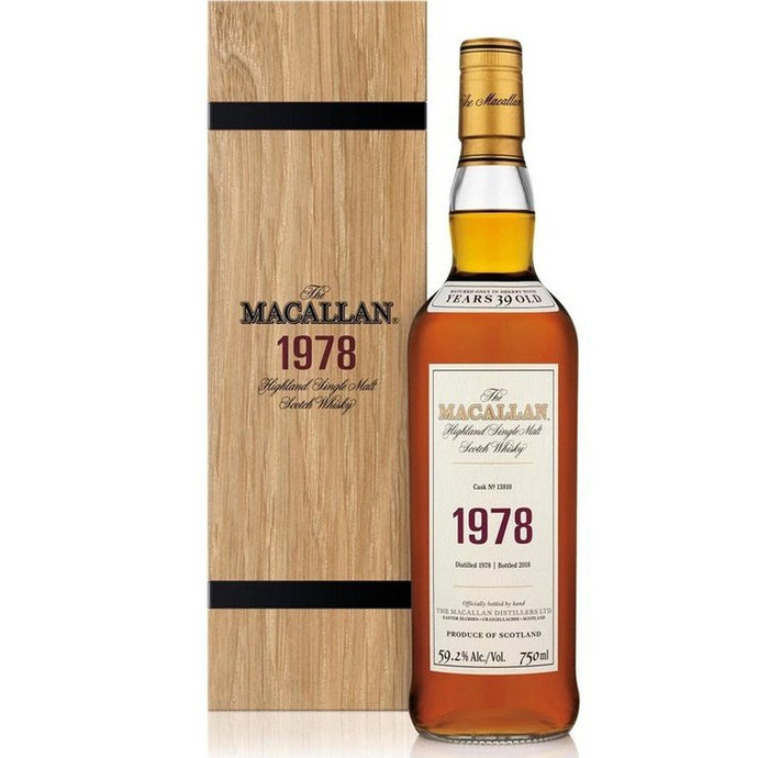 The Macallan 39 Year Old 1978 Cask No. 13810 Fine & Rare Highland Single Malt Scotch Whisky