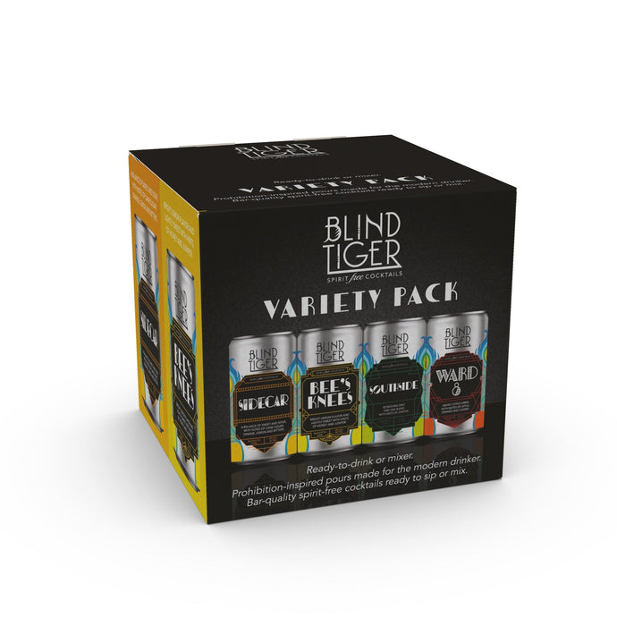 Blind Tiger Variety 4-Pack - Slim Cans (33.6oz) by Blind Tiger Spirit-Free
