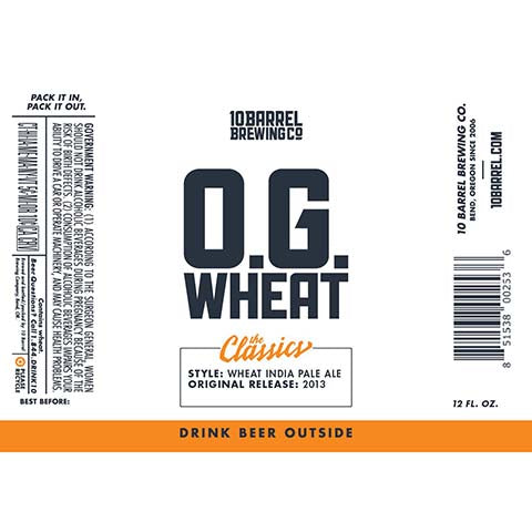 10 Barrel O.G. Wheat IPA