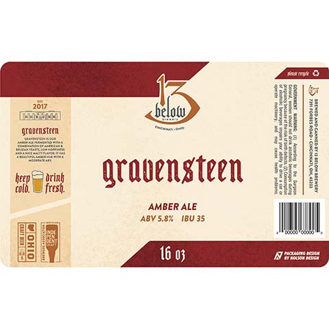 13 Below Gravensteen Amber Ale