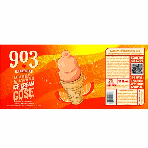 903 Brewers Lightly Fruited Gose Ale (Orange, Vanilla Ice Cream)
