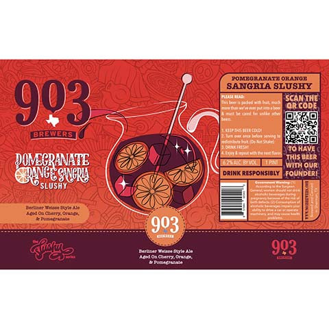 903 Brewers Pomegranate Orange Sangria Slushy Weisse Ale
