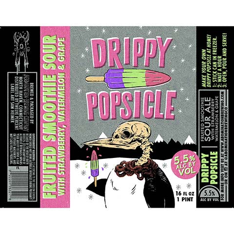 Abomination Drippy Popsicle (Strawberry, Watermelon, & Grape) Fruited Smoothie Sour Ale