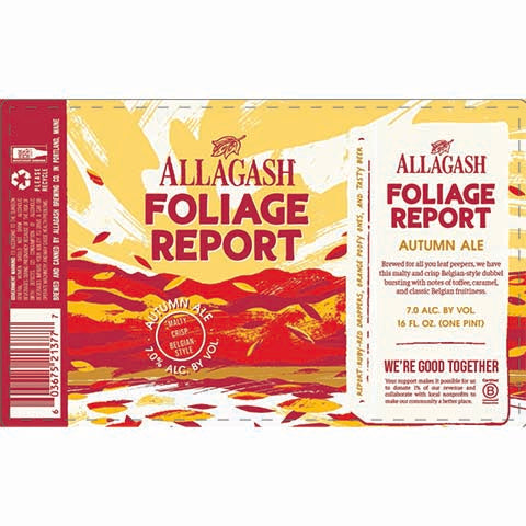 Allagash Foliage Report Autumn Ale