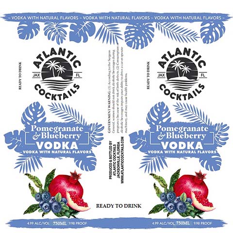 Atlantic Cocktails Pomegranate & Blueberry Vodka