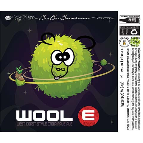 Baa Baa Wool-E West Coast IPA (Galaxy, Citra, Nelson)