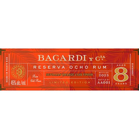Bacardi Reserva Ocho 8yr Sevillian Orange Cask Finish Rum