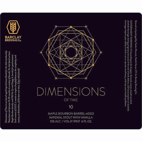 Barclay Dimensions of Time - 10 (Maple Bourbon) Imperial Stout