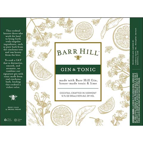 Barr Hill Gin & Tonic