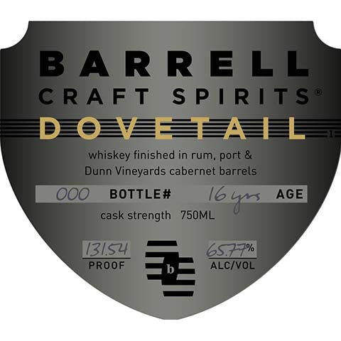 Barrel Dovetail Aged 16 Years Whiskey