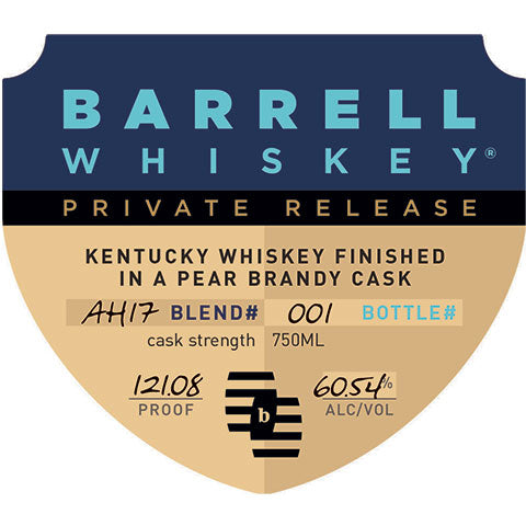 Barrell Kentucky Whiskey Finished in Pear Brandy Cask Strength