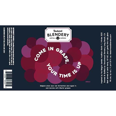 Beachwood Come In Grape, Your Time Is Up Sour Ale (Merlot)