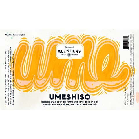 Beachwood Umeshiso Belgian Sour Ale