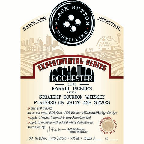Black Button Experimental Series: Rochester Straight Bourbon Whiskey