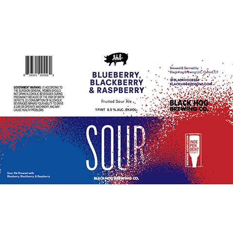 Black Hog Sour Blueberry Blackberry & Raspberry Sour Ale