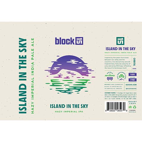 Block 15 Island in the Sky Hazy Imperial IPA