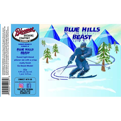 Bloomer-Blue Hills Beast Pilsner Ale-16OZ-BTL