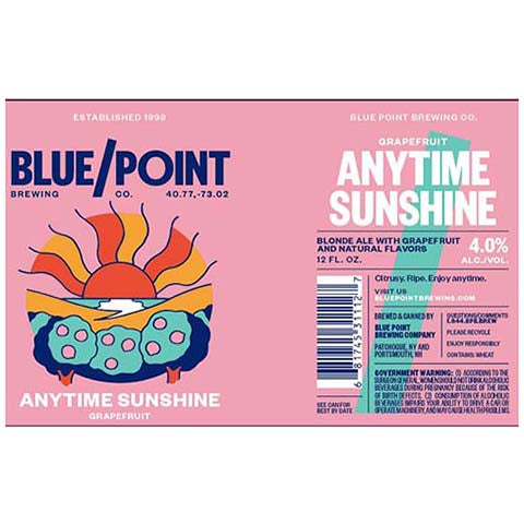 Blue Point Anytime Sunshine Blonde Ale