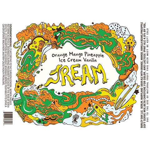 Burley Oak Orange Mango Pineapple Ice Cream Vanilla JREAM Sour Ale