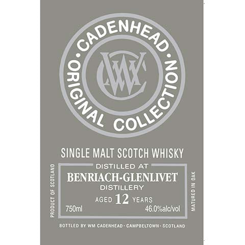 Cadenhead's Benriach-Glenlivet Aged 12 Years Single Malt Scotch Whisky